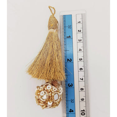 Gold Sequins And Mirror Ball Tassels Latkan, Indian Latkans, Blouse Latkan